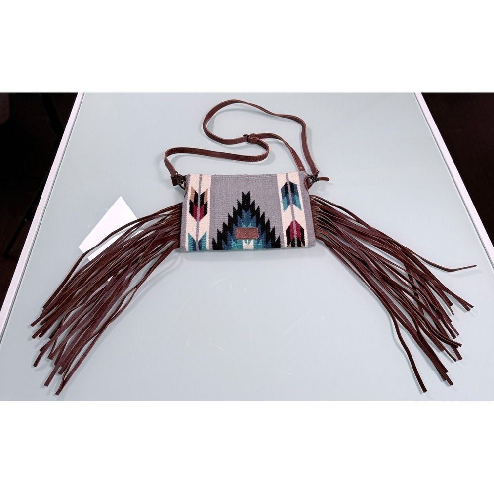 American Darling Western Style Fringe Crossbody‎ Bag Saddle Blanket Pattern Boho